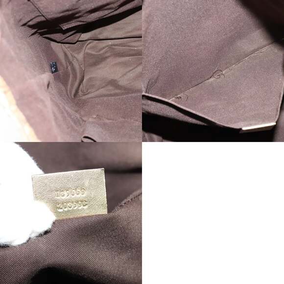 GUCCI GG Crystal Sherry Line Tote Bag Gold Gray Brown - Picture 12 of 12